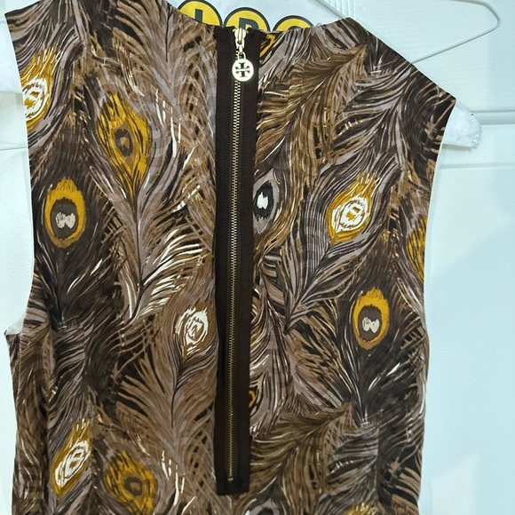 Tory Burch Brown Tan Sheath Midi Dress - Picture 2 of 4